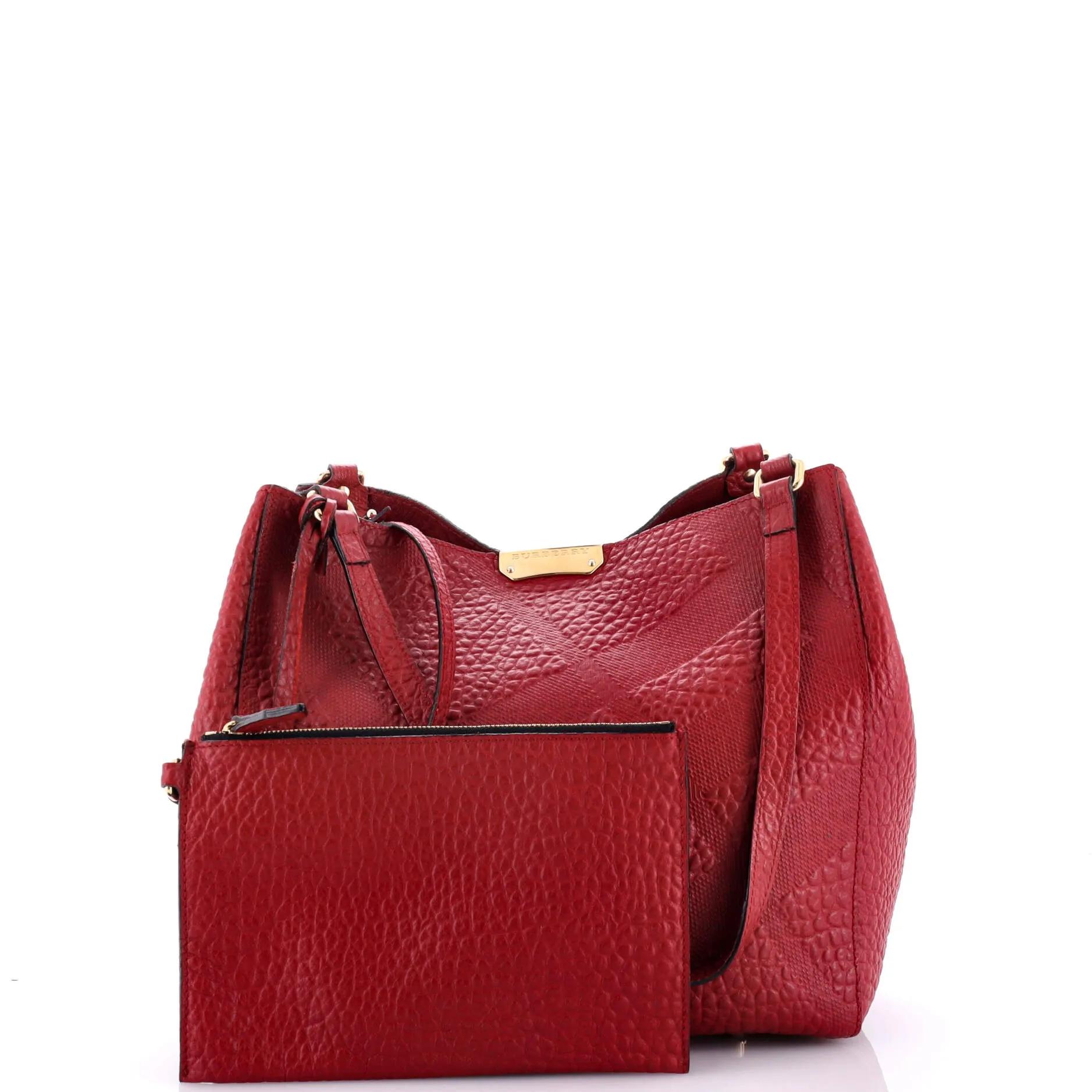 Pre-Loved Burberry Canter Tote Check Embossed Leather Small sold by Zulily product image thumbnail 2