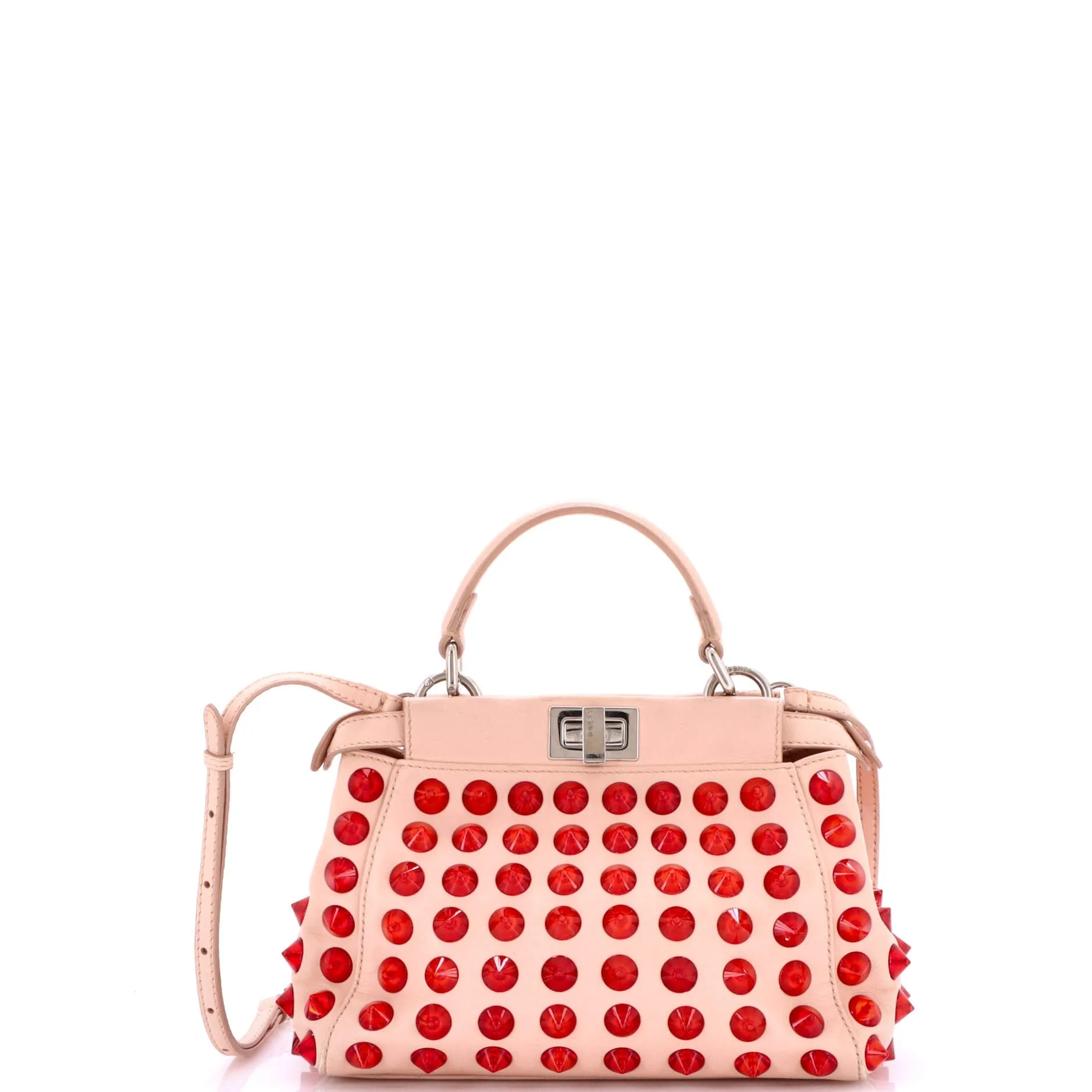 Pre-Loved Fendi Peekaboo Bag Studded Leather Mini sold by Zulily