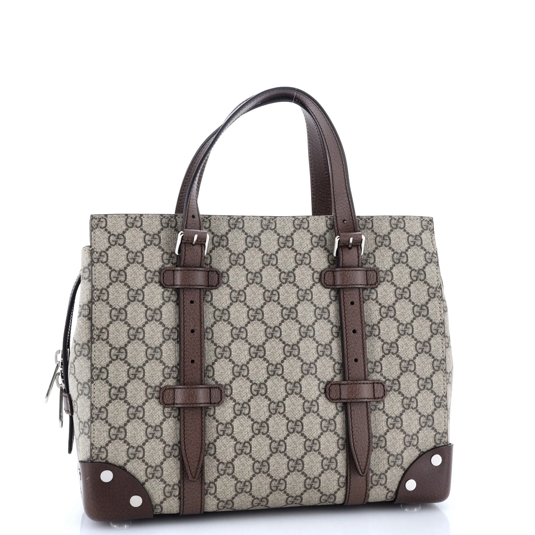 Pre-Loved Gucci Buckle Travel Tote GG Coated Canvas with Leather Medium sold by Zulily product image thumbnail 2