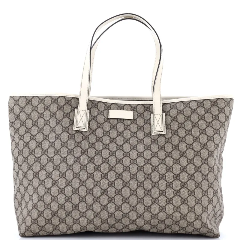 Pre-Loved Gucci Plus Tote GG Coated Canvas with Leather Large sold by Zulily