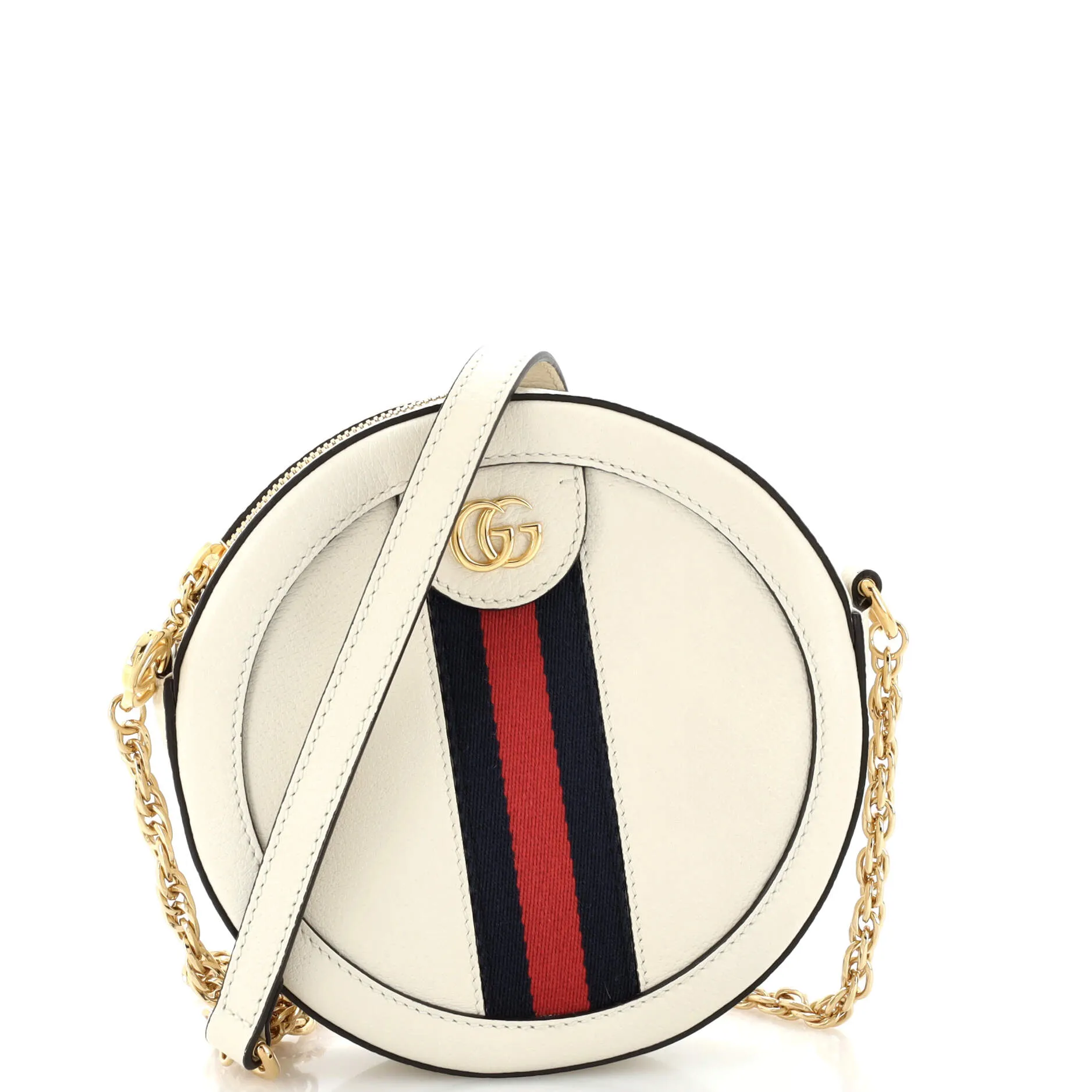 Pre-Loved Gucci Ophidia Round Shoulder Bag Leather Mini sold by Zulily