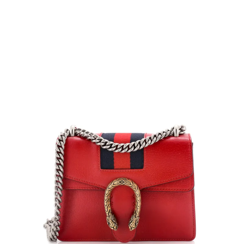 Pre-Loved Gucci Web Dionysus Bag Leather Mini sold by Zulily