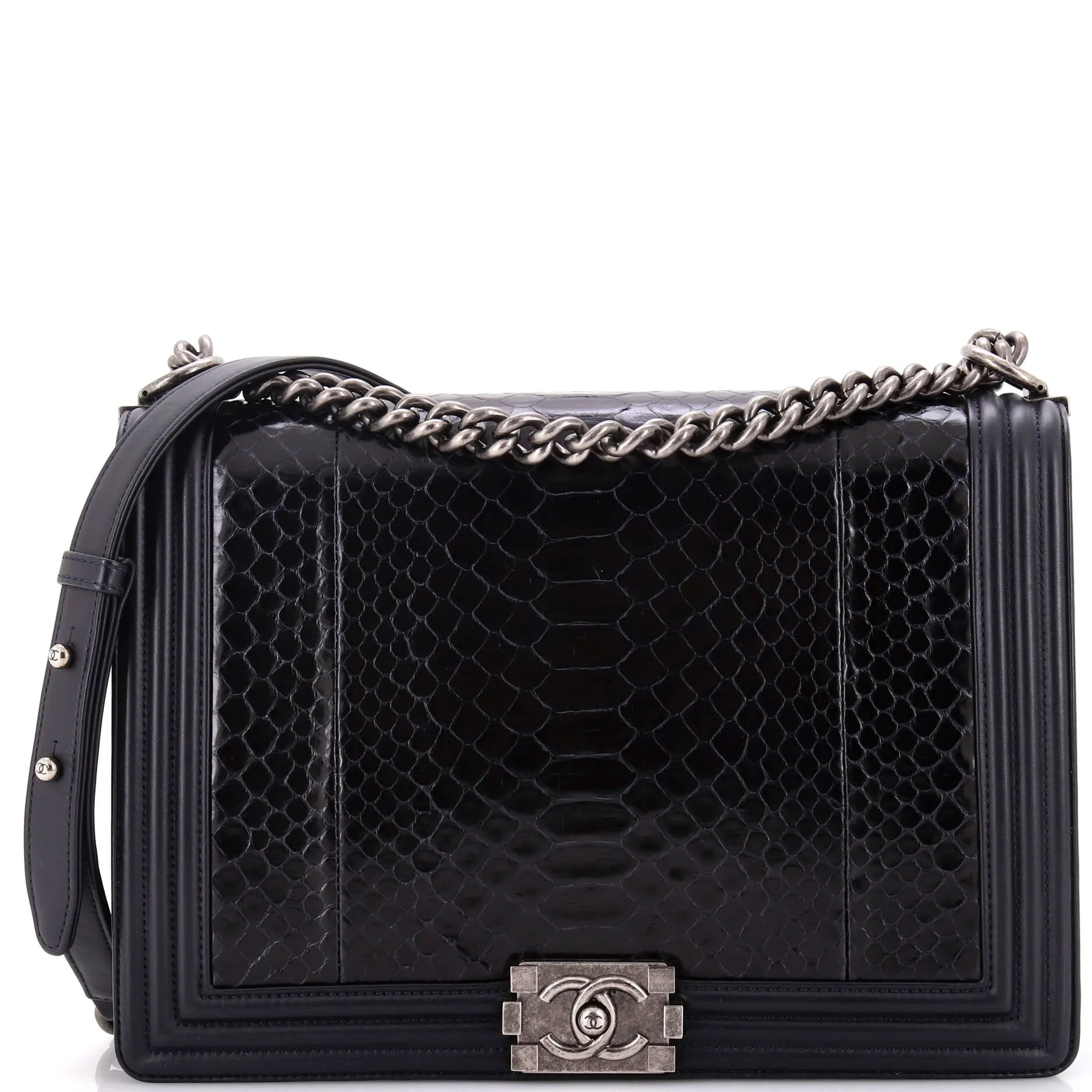Pre-Loved Chanel Boy Flap Bag Python Large sold by Zulily