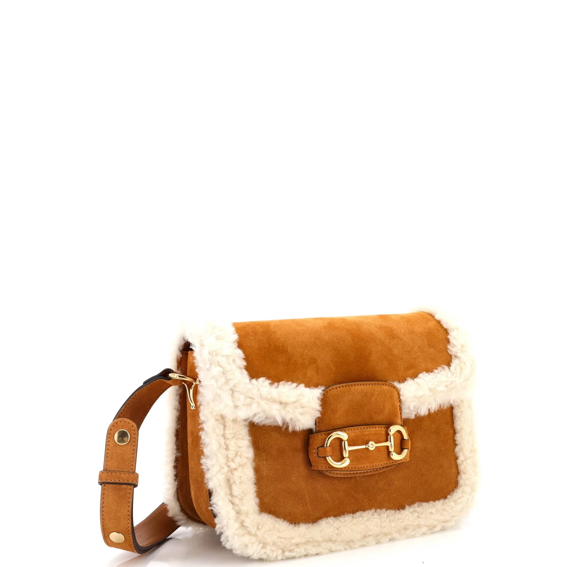 Pre-Loved Gucci Horsebit 1955 Shoulder Bag Suede with Shearling Small sold by Zulily product image thumbnail 2