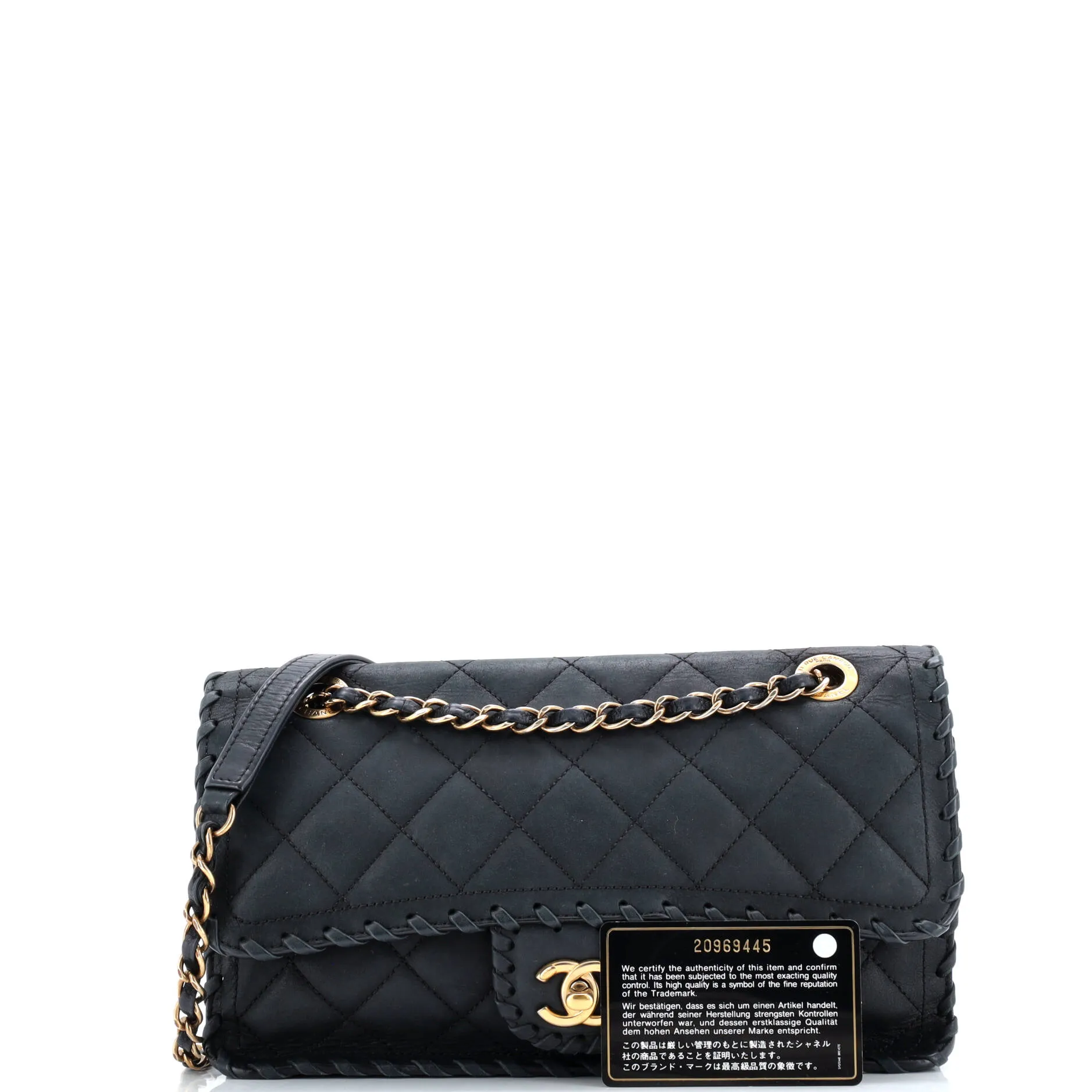 Pre-Loved Chanel Happy Stitch Flap Bag Quilted Velvet Calfskin Medium sold by Zulily product image thumbnail 2