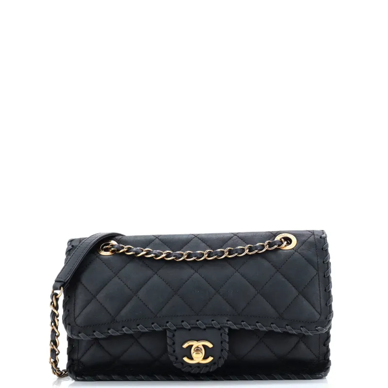 Pre-Loved Chanel Happy Stitch Flap Bag Quilted Velvet Calfskin Medium sold by Zulily