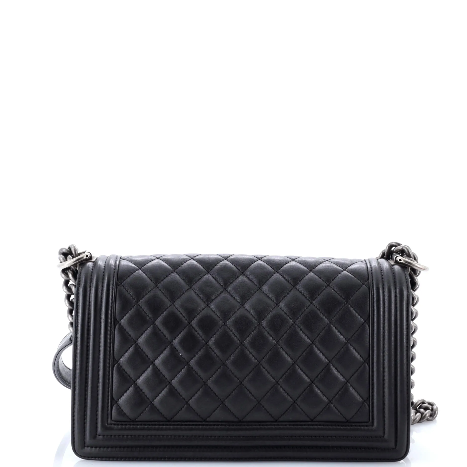 Pre-Loved Chanel Boy Flap Bag Quilted Lambskin Old Medium sold by Zulily product image thumbnail 3