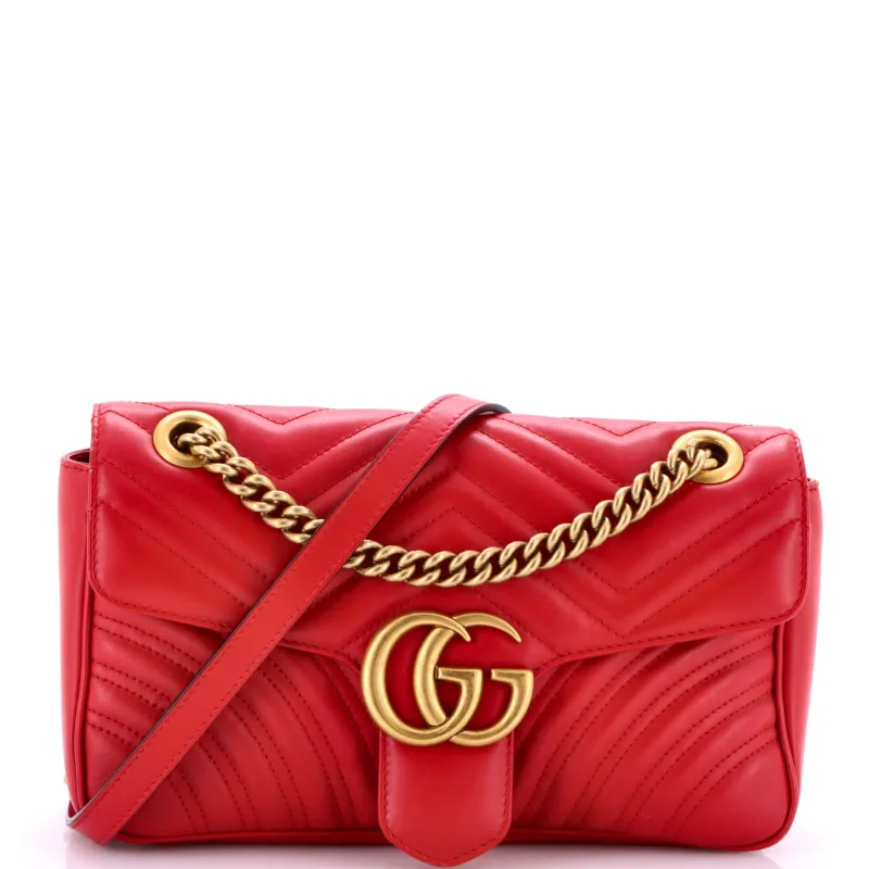 Pre-Loved Gucci GG Marmont Flap Bag Matelasse Leather Medium sold by Zulily