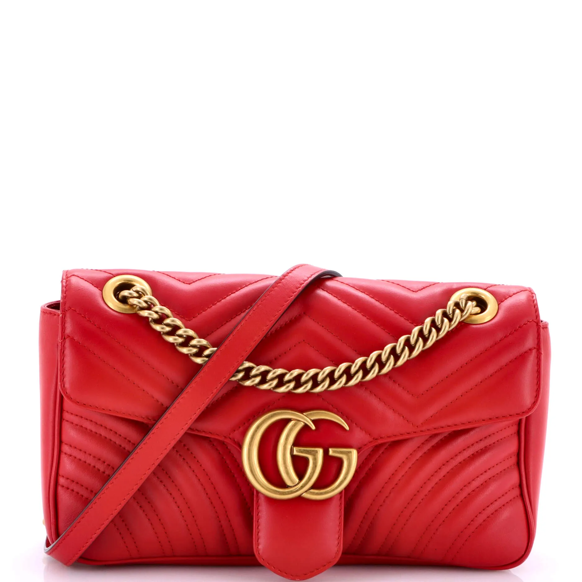 Pre-Loved Gucci GG Marmont Flap Bag Matelasse Leather Medium sold by Zulily