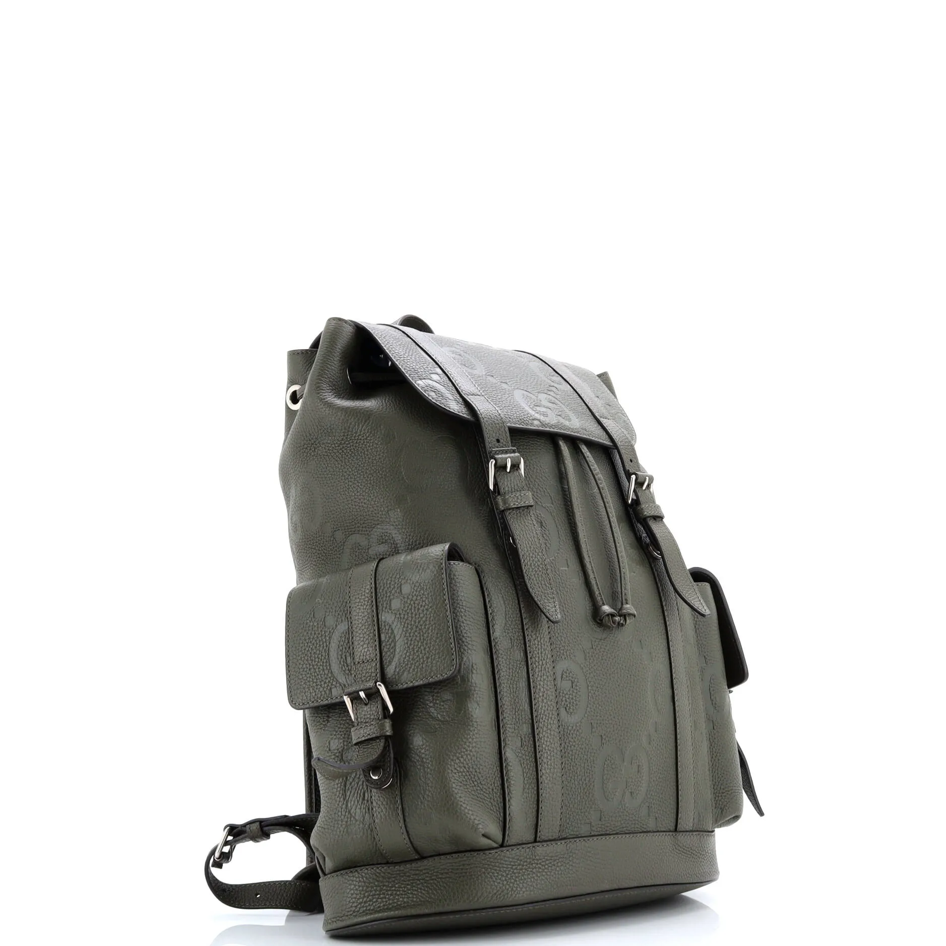 Pre-Loved Gucci Double Pocket Belt Backpack Jumbo GG Embossed Leather Large sold by Zulily product image thumbnail 2