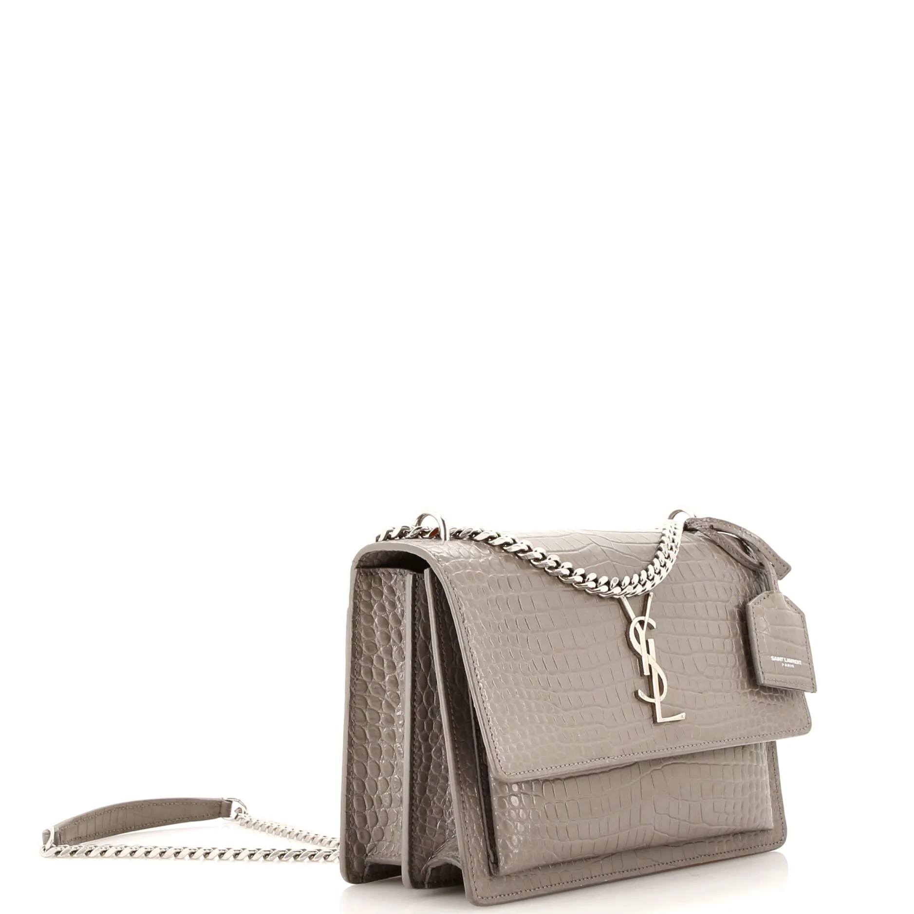 Pre-Loved Saint Laurent Sunset Crossbody Bag Crocodile Embossed Leather Medium sold by Zulily product image thumbnail 2