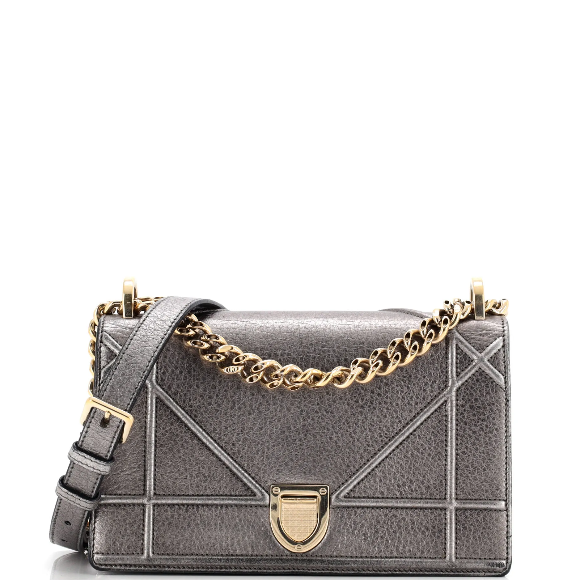 Pre-Loved Christian Dior Diorama Wallet on Chain Leather sold by Zulily