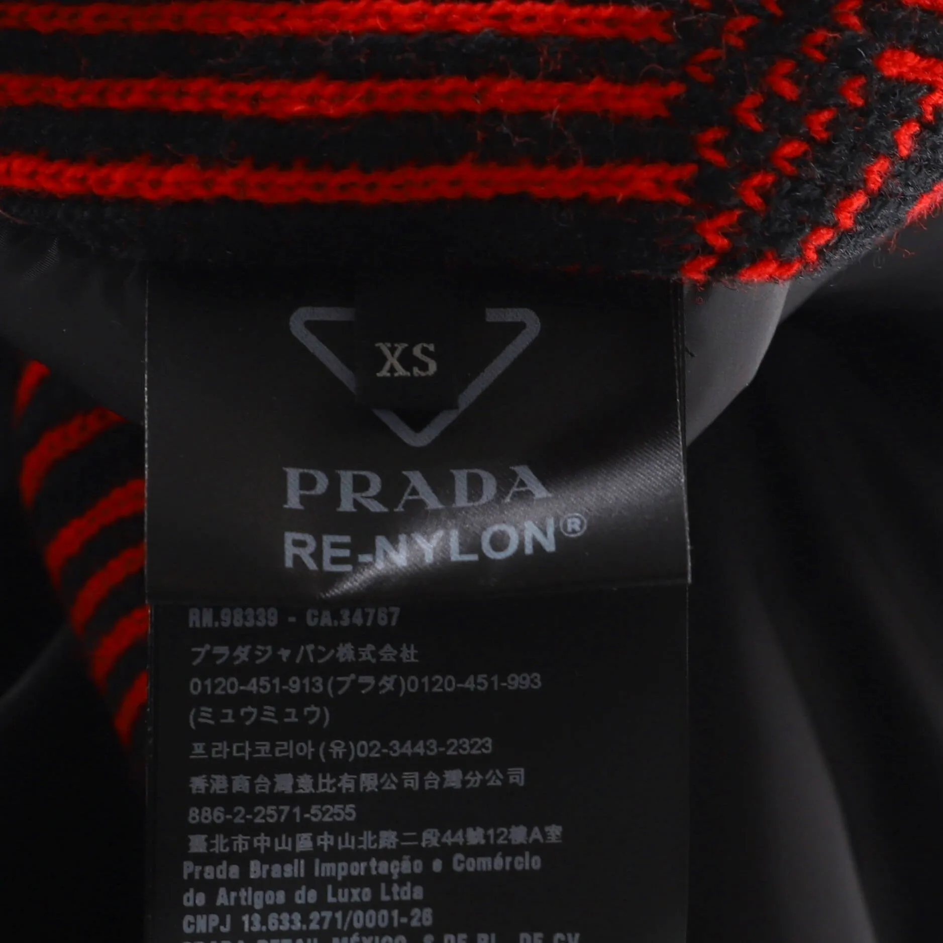 Pre-Loved Prada Women's Contrast Trim Zip Bomber Jacket Re-Nylon sold by Zulily product image thumbnail 3