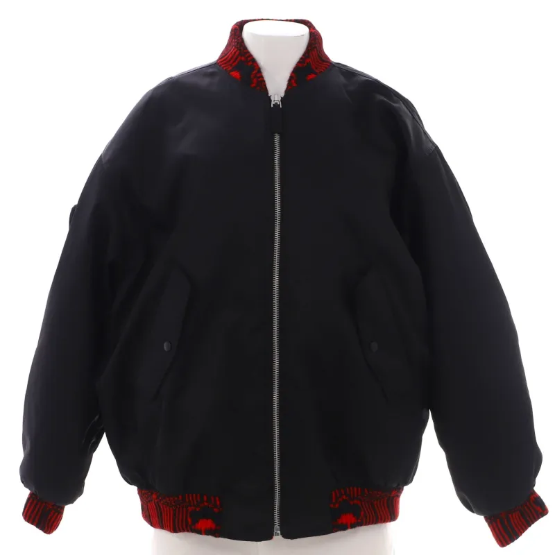 Pre-Loved Prada Women's Contrast Trim Zip Bomber Jacket Re-Nylon made by Prada