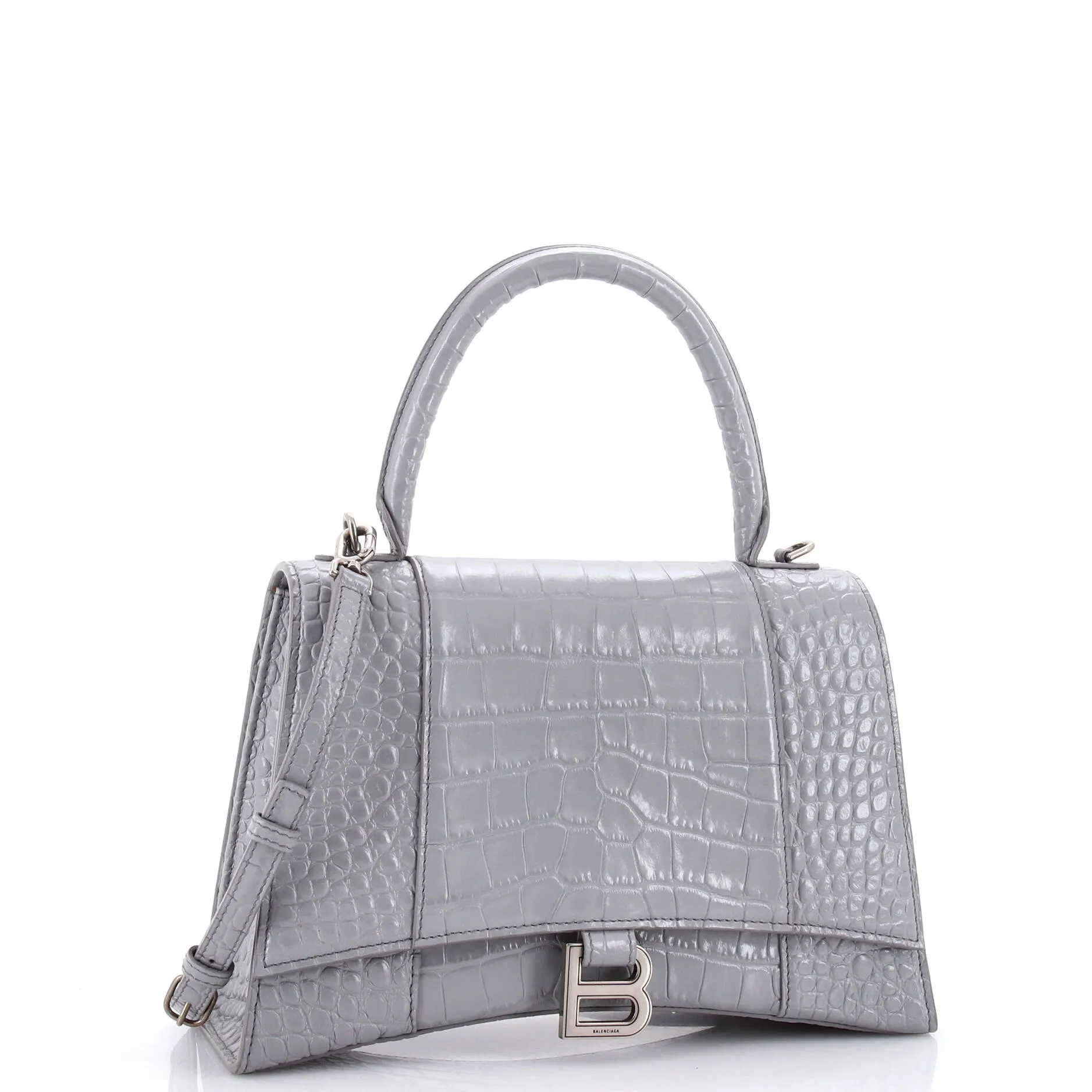 Pre-Loved Balenciaga Hourglass Top Handle Bag Crocodile Embossed Leather Medium sold by Zulily product image thumbnail 2