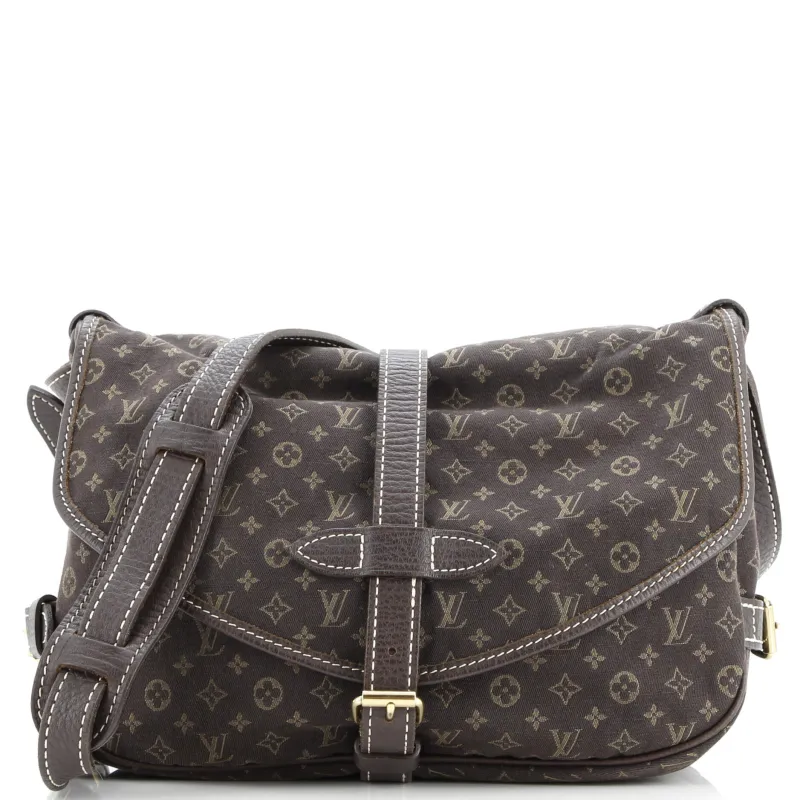 Pre-Loved Louis Vuitton Saumur Handbag Mini Lin 30 sold by Zulily