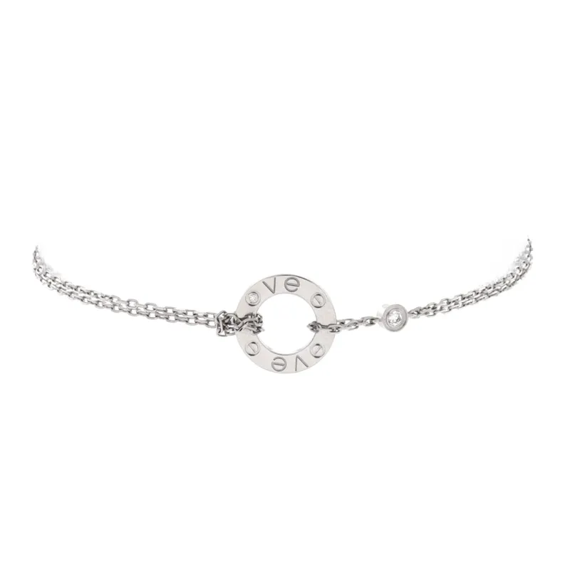 Pre-Loved Cartier 2 Diamonds Love Bracelet 18K White Gold with Diamonds sold by Zulily