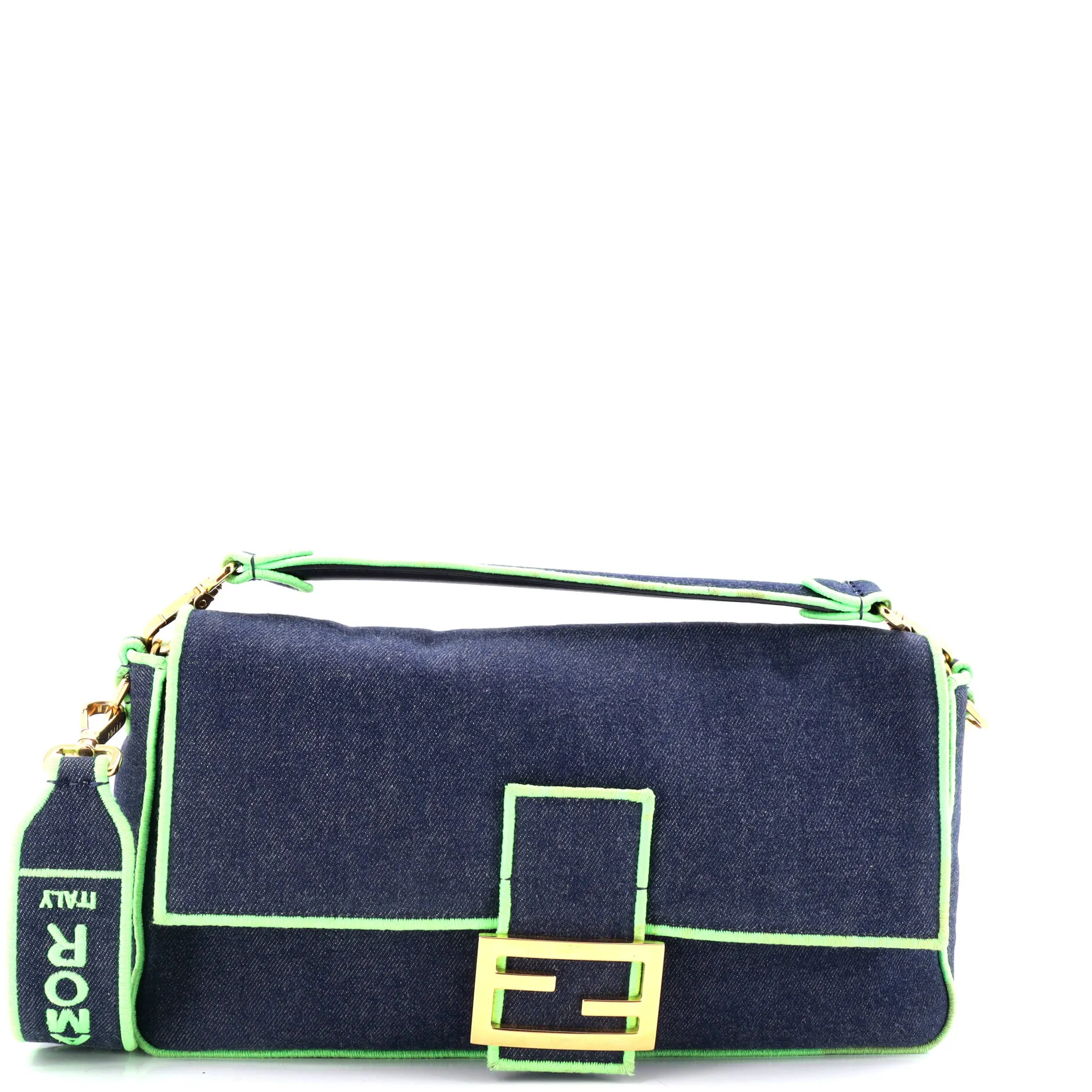 Pre-Loved Fendi Baguette NM Bag Denim Large sold by Zulily