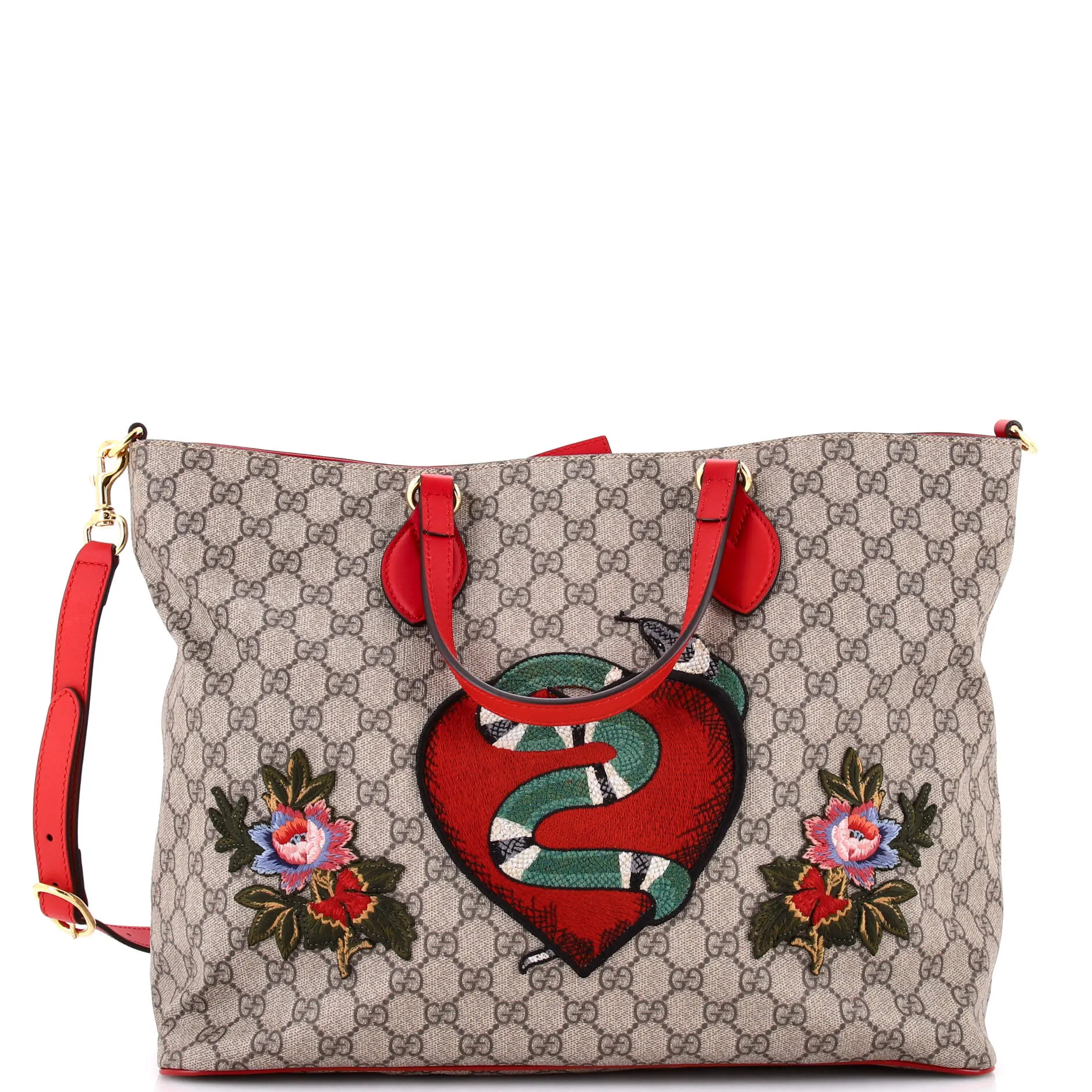 Pre-Loved Gucci Convertible Soft Tote Embroidered GG Coated Canvas Medium sold by Zulily