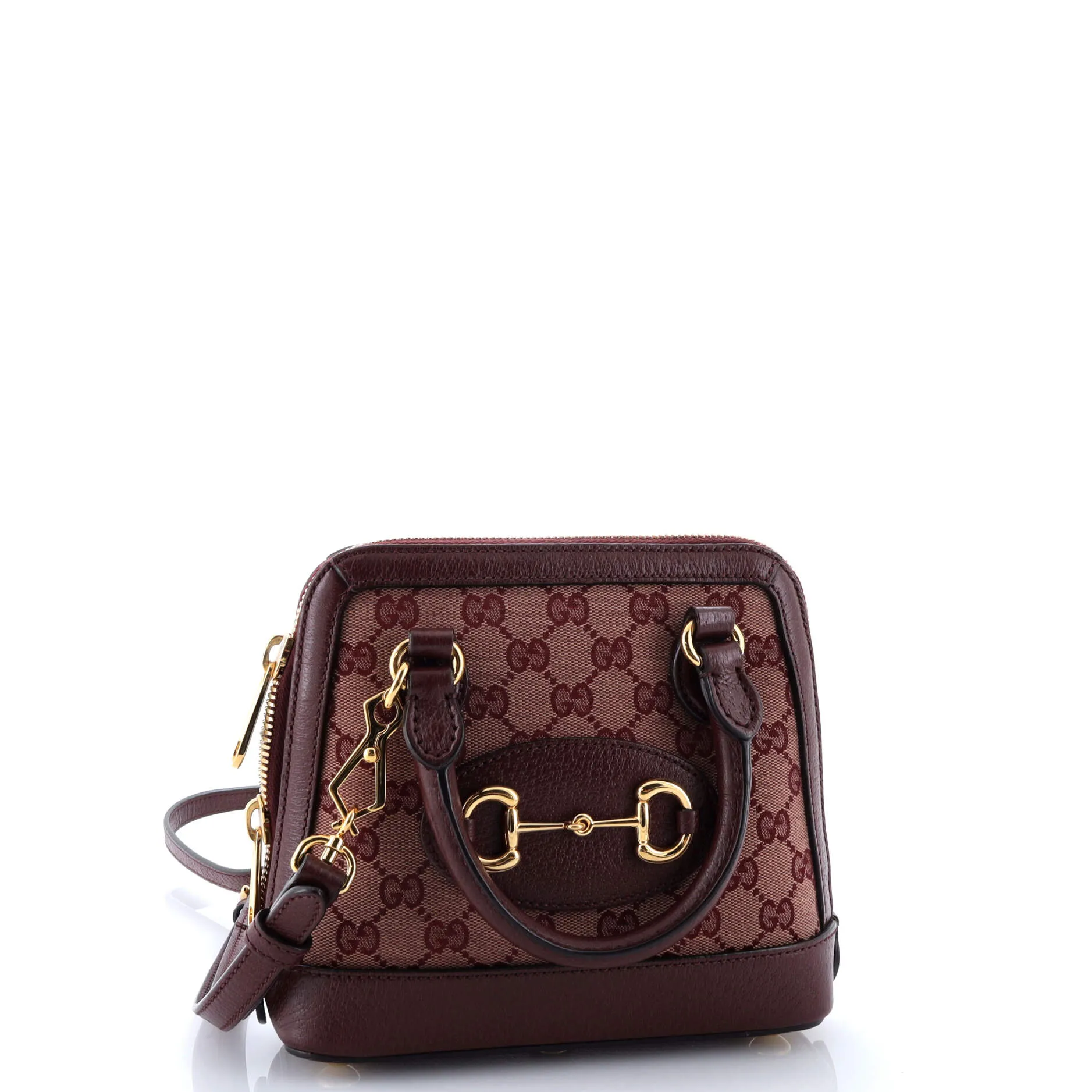 Pre-Loved Gucci Horsebit 1955 Top Handle Bag GG Canvas with Leather Mini sold by Zulily product image thumbnail 3