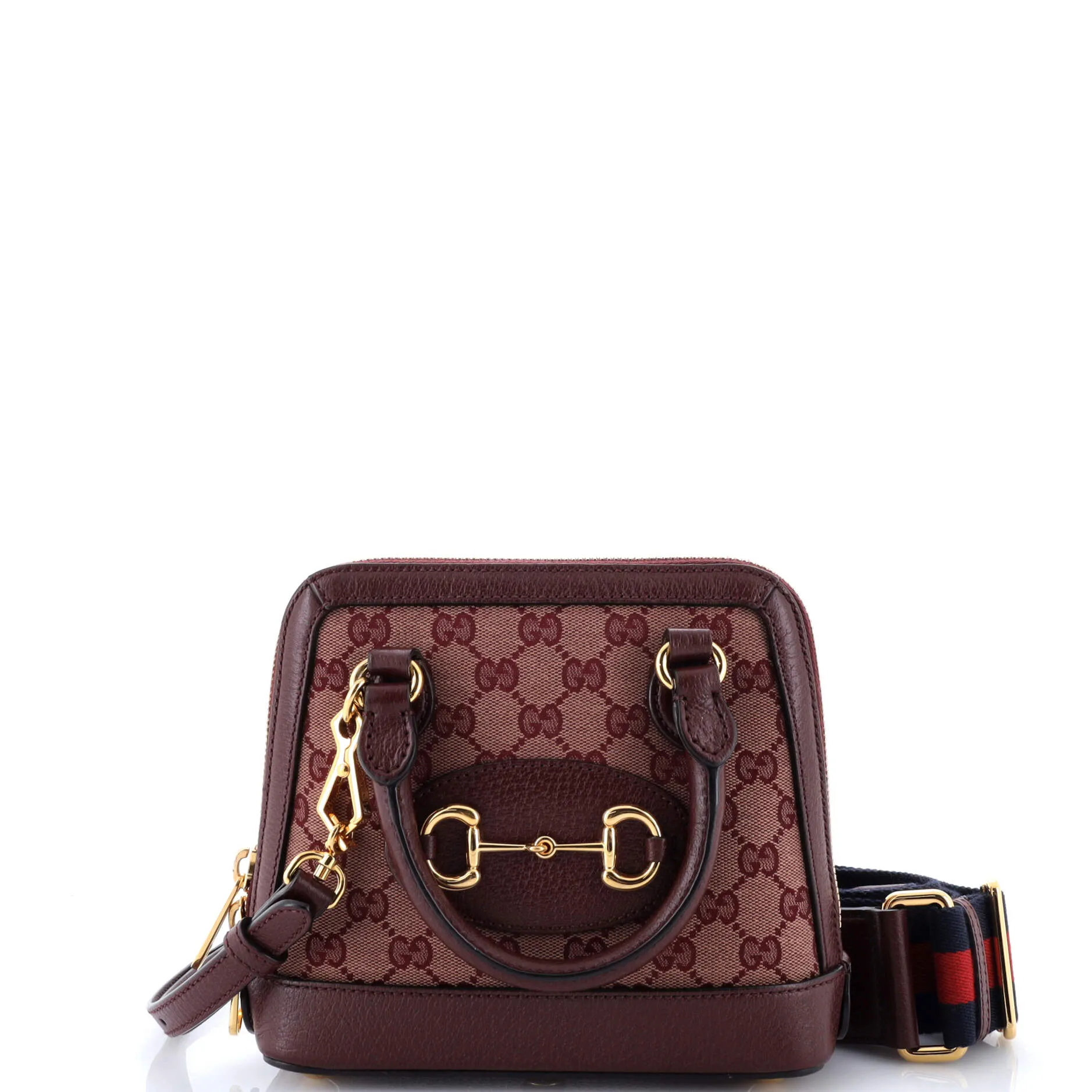 Pre-Loved Gucci Horsebit 1955 Top Handle Bag GG Canvas with Leather Mini sold by Zulily product image thumbnail 2