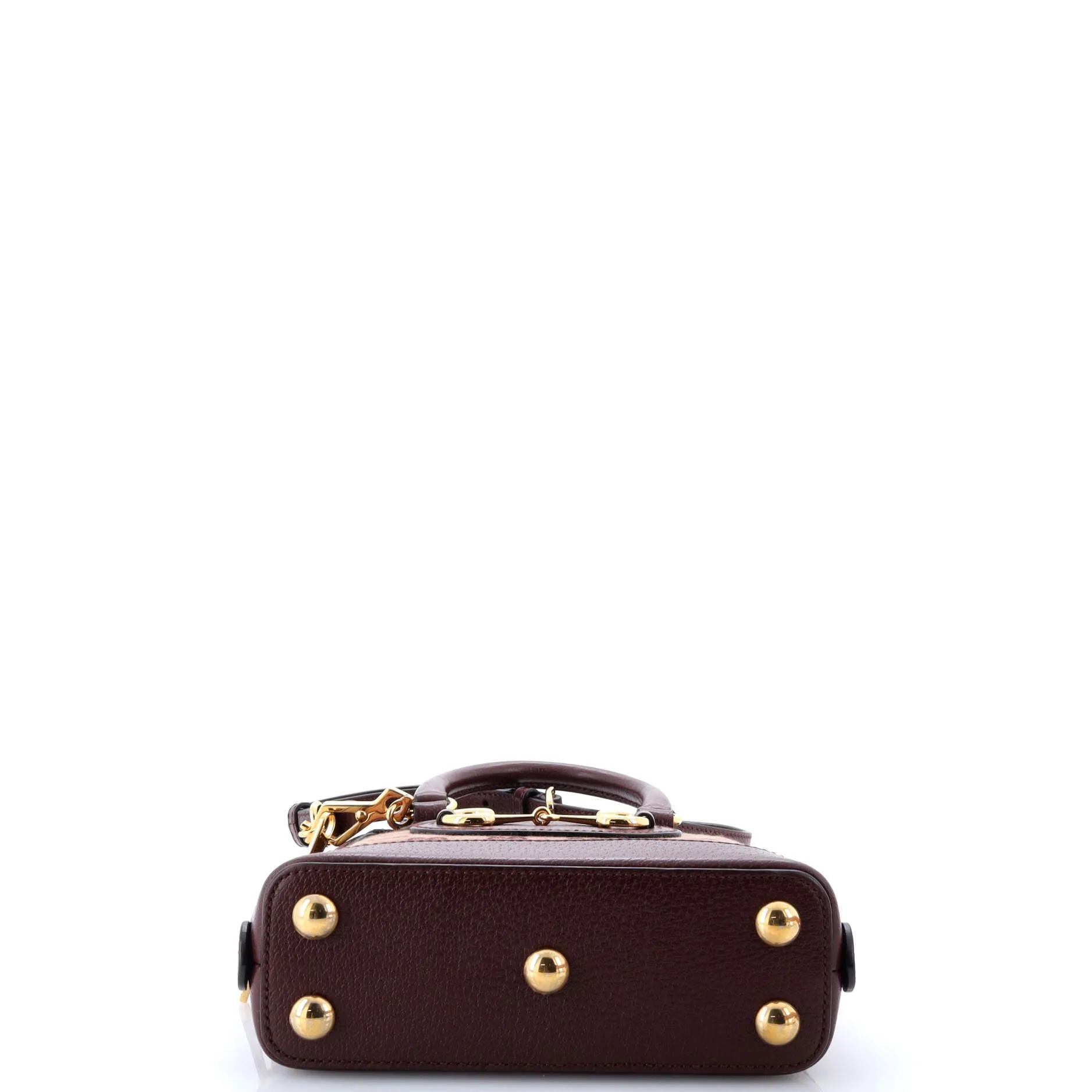 Pre-Loved Gucci Horsebit 1955 Top Handle Bag GG Canvas with Leather Mini sold by Zulily product image thumbnail 5