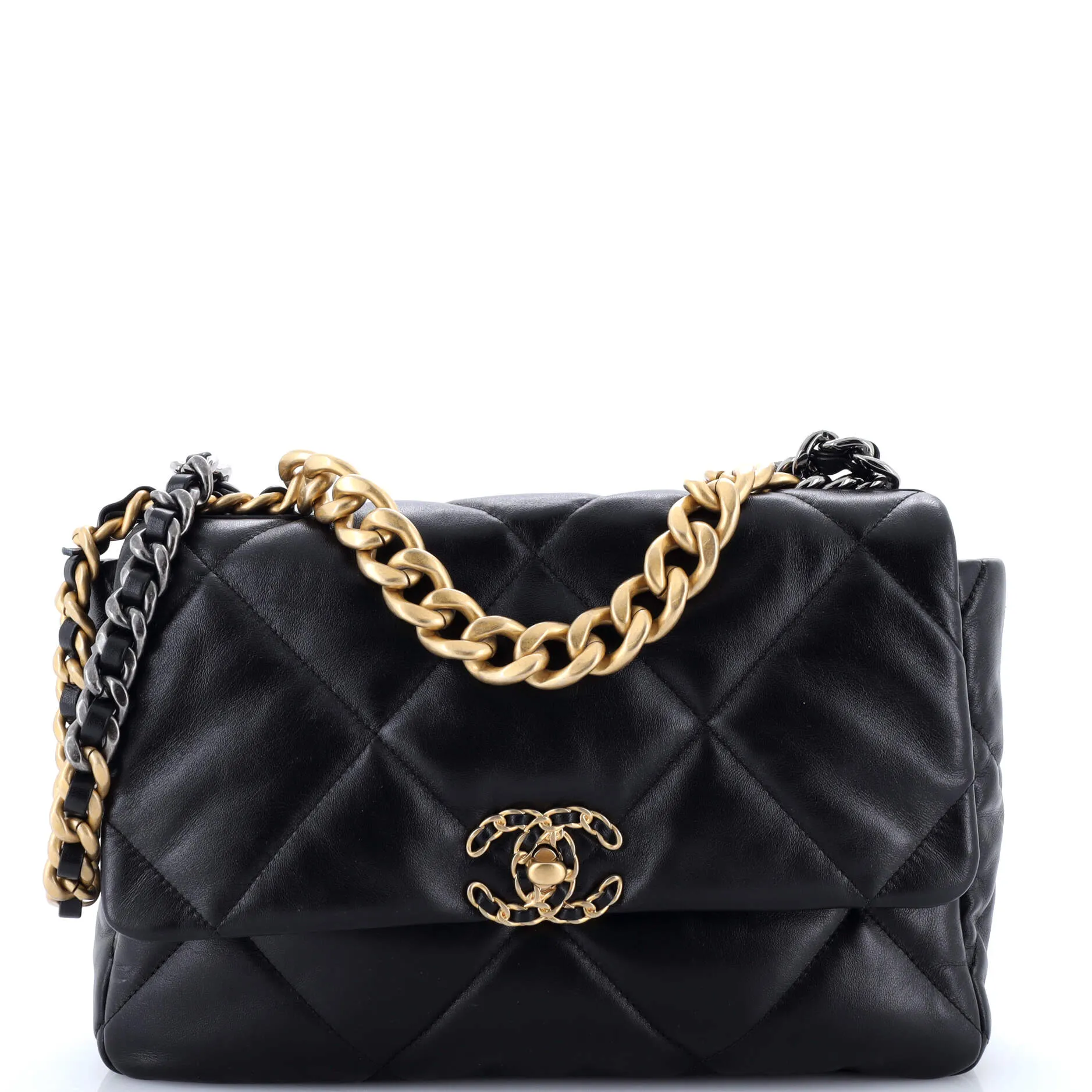 Pre-Loved Chanel 19 Flap Bag Quilted Leather Large sold by Zulily
