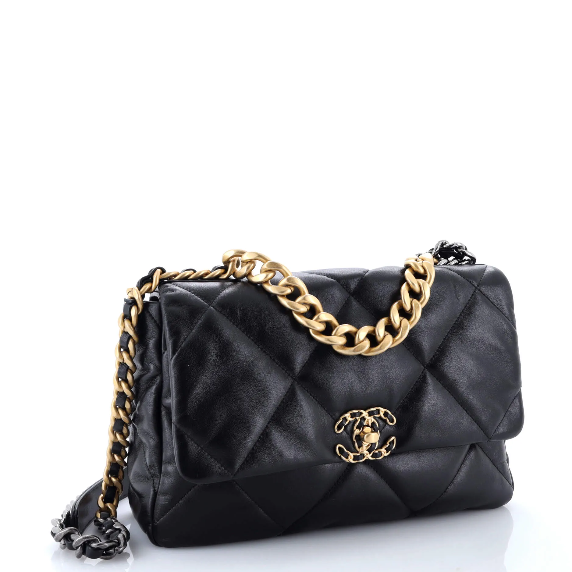 Pre-Loved Chanel 19 Flap Bag Quilted Leather Large sold by Zulily product image thumbnail 2