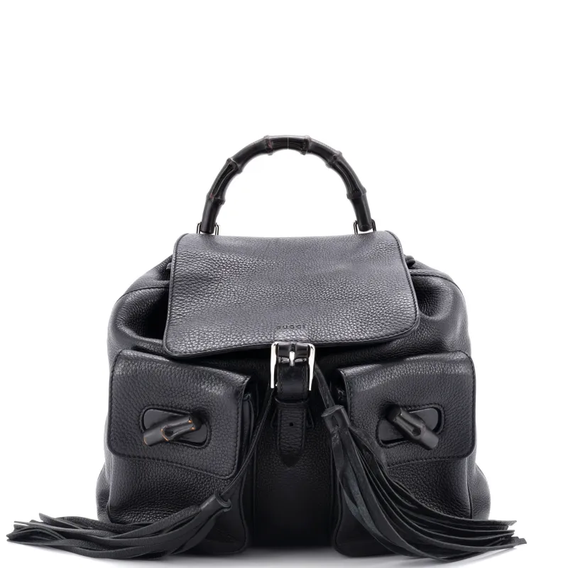 Pre-Loved Gucci Bamboo Tassel Backpack Leather Medium sold by Zulily