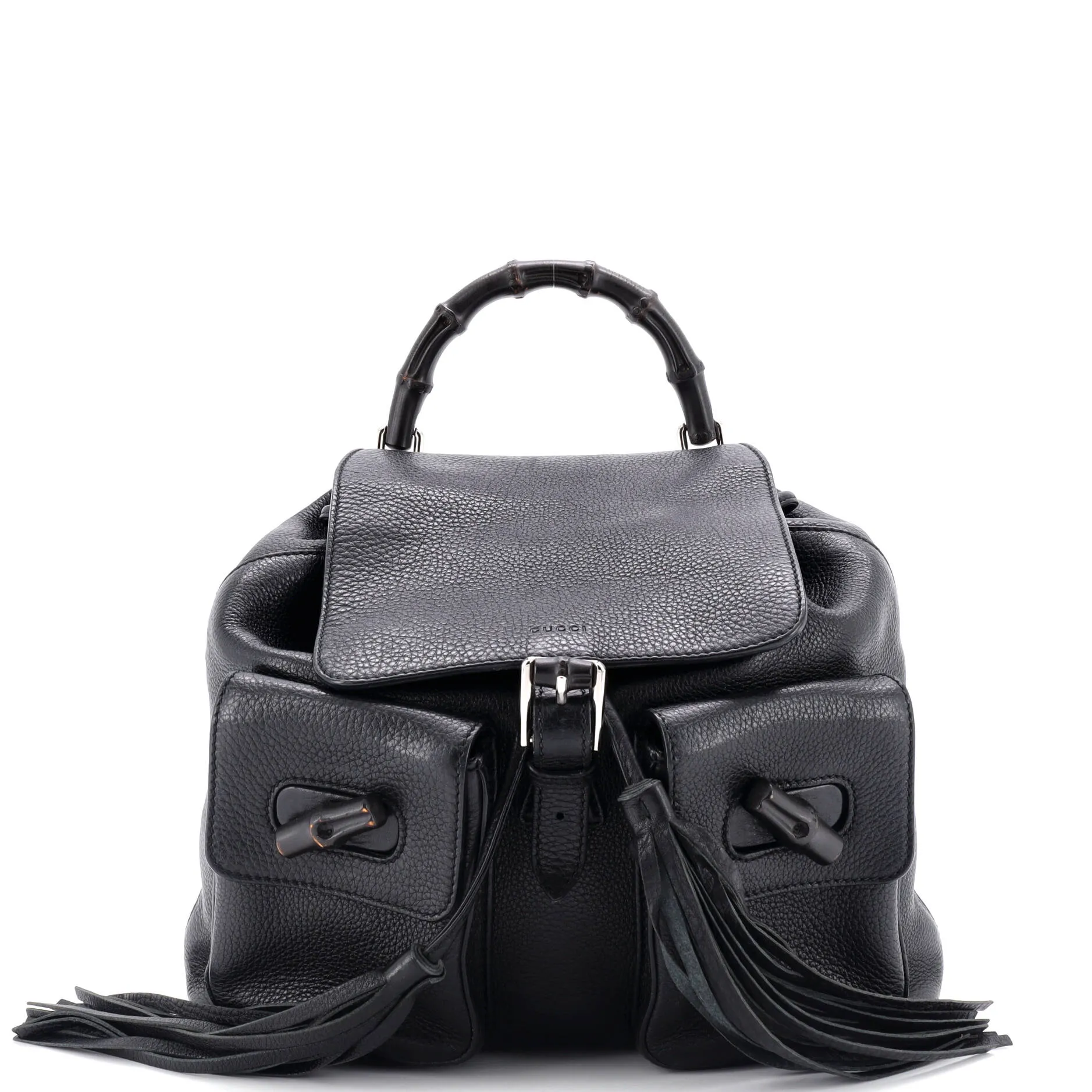 Pre-Loved Gucci Bamboo Tassel Backpack Leather Medium sold by Zulily