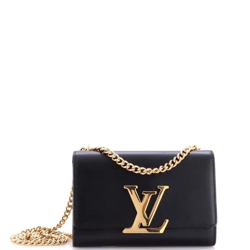 Pre-Loved Louis Vuitton Chain Louise Clutch Leather MM sold by Zulily