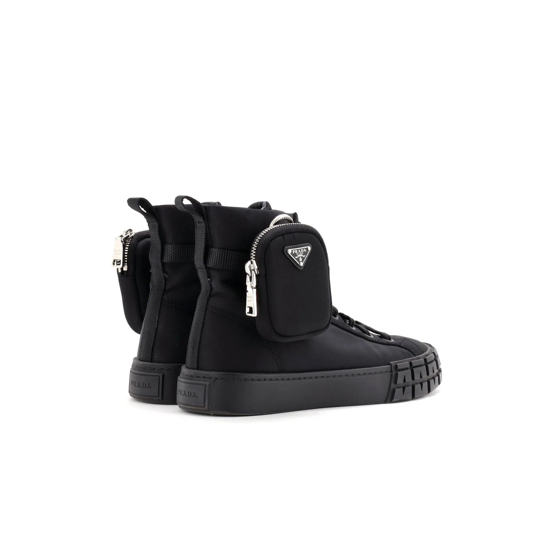 Pre-Loved Prada Wheel Cassetta Zip Pouch High-Top Sneakers Re-Nylon sold by Zulily product image thumbnail 3
