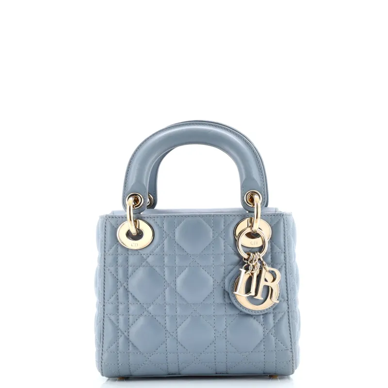 Pre-Loved Christian Dior Lady Dior Bag Cannage Quilt Lambskin Mini sold by Zulily