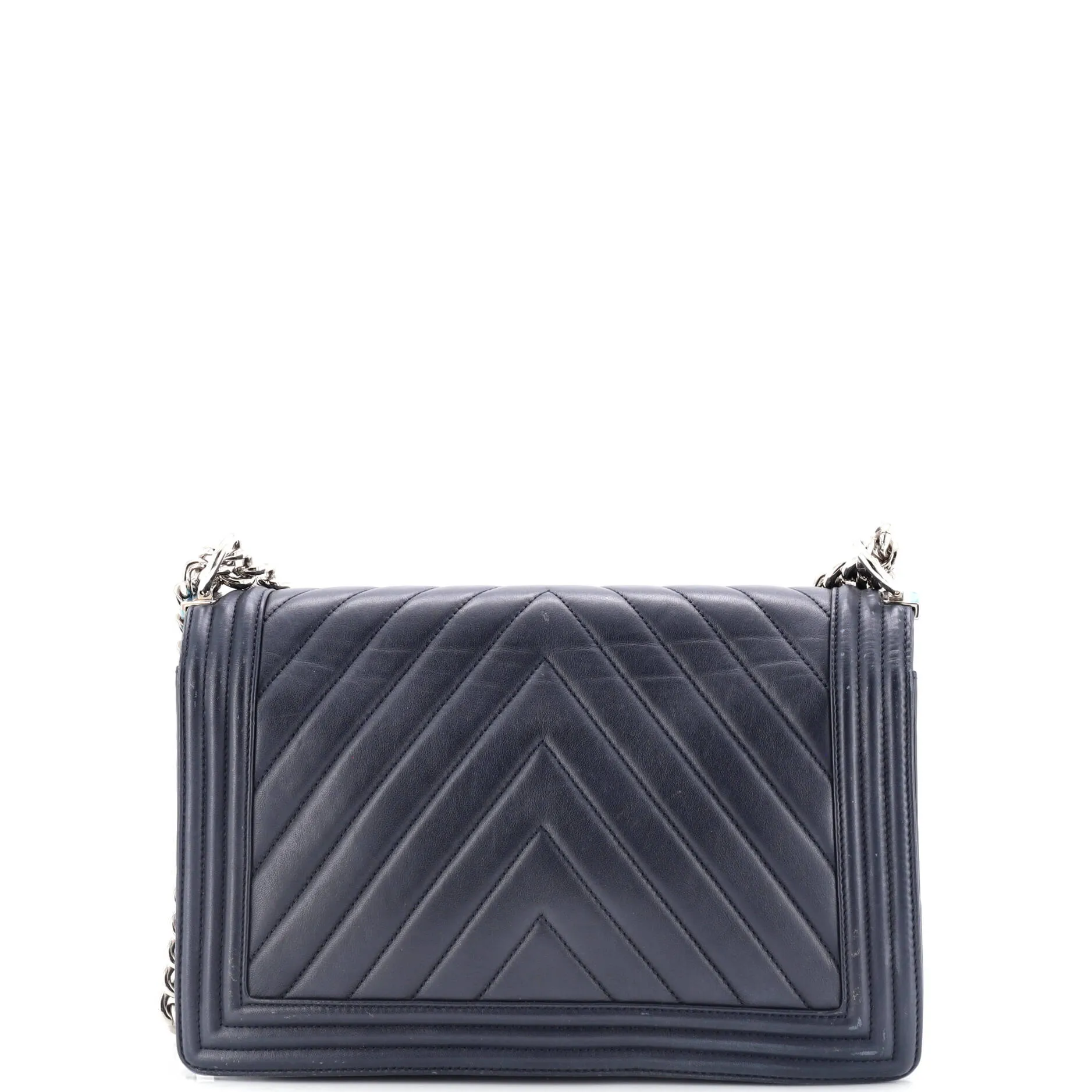 Pre-Loved Chanel Boy Flap Bag Chevron Calfskin New Medium sold by Zulily product image thumbnail 3