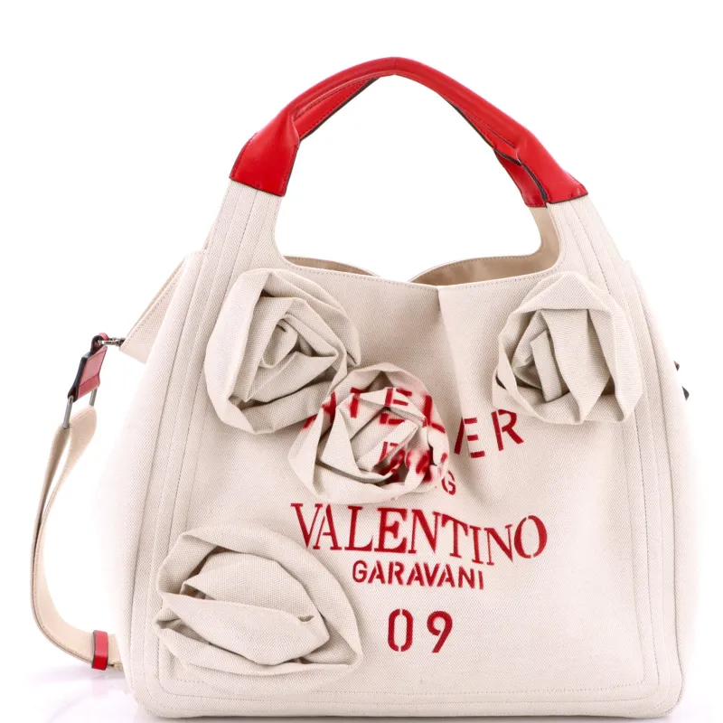 Pre-Loved Valentino Rose Blossom Atelier Bag Canvas Large made by Valentino