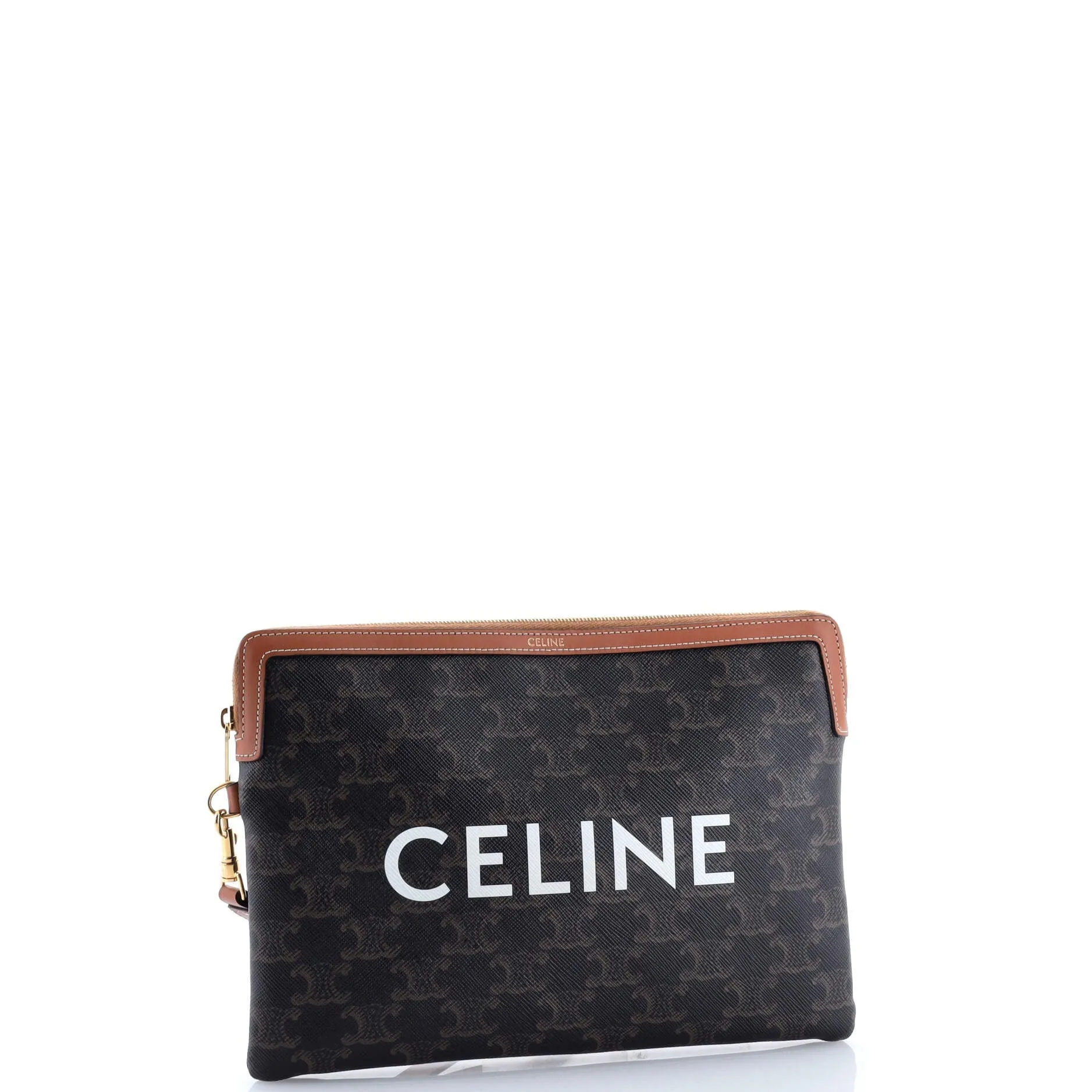 Pre-Loved Celine Logo Zip Wristlet Pouch Triomphe Coated Canvas Small sold by Zulily product image thumbnail 2