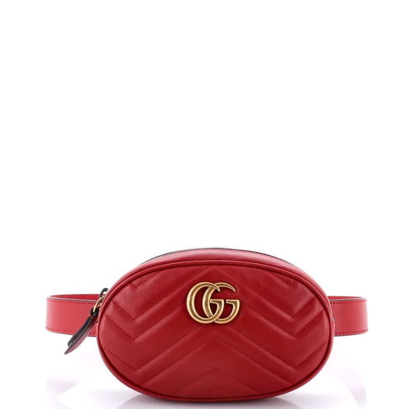 Pre-Loved Gucci GG Marmont Belt Bag Matelasse Leather sold by Zulily