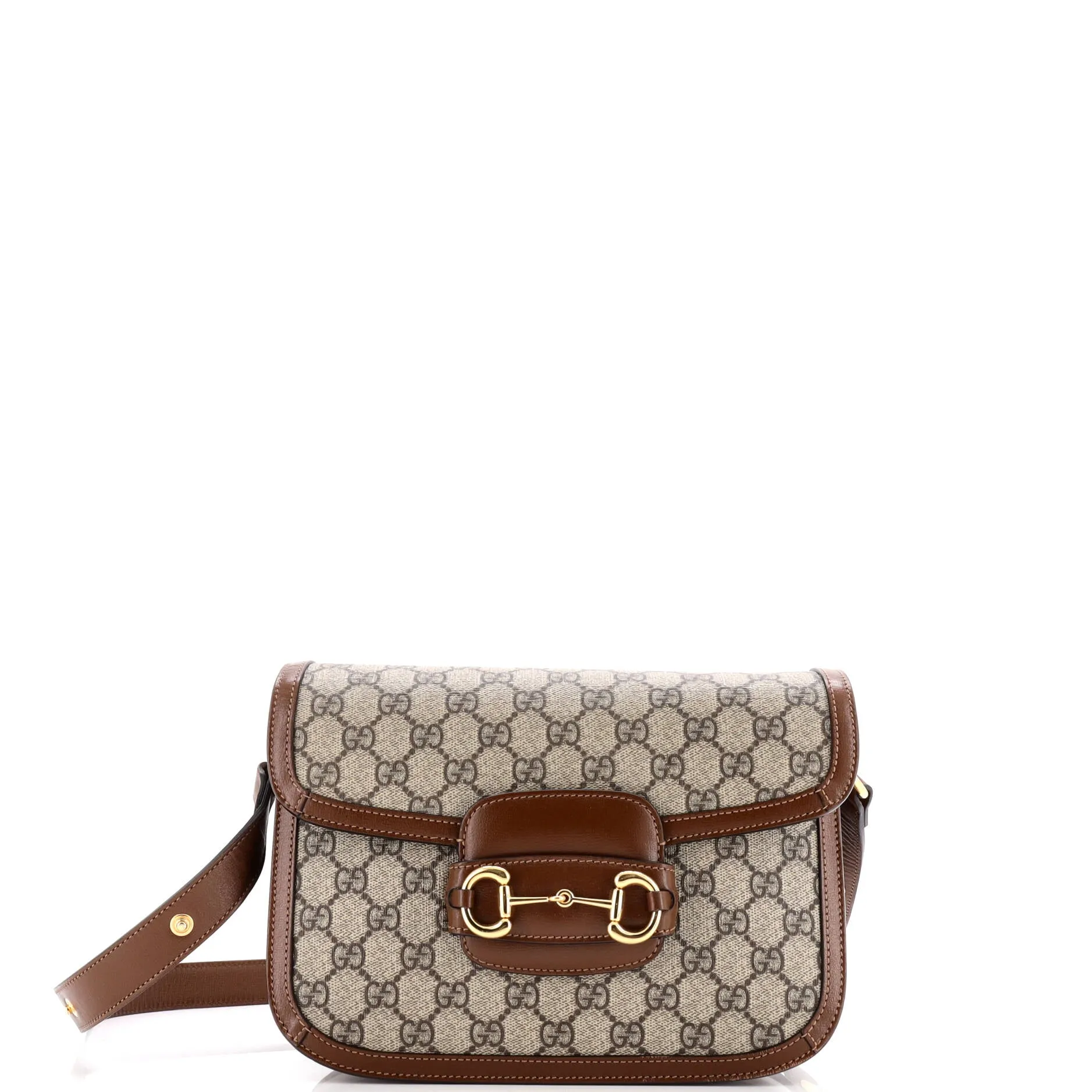 Pre-Loved Gucci Horsebit 1955 Shoulder Bag GG Coated Canvas with Leather Small sold by Zulily