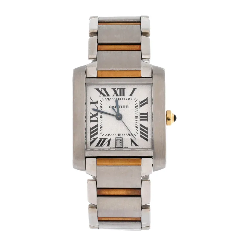 Pre-Loved Cartier Tank Francaise Automatic Watch Stainless Steel and Yellow Gold 28 sold by Zulily