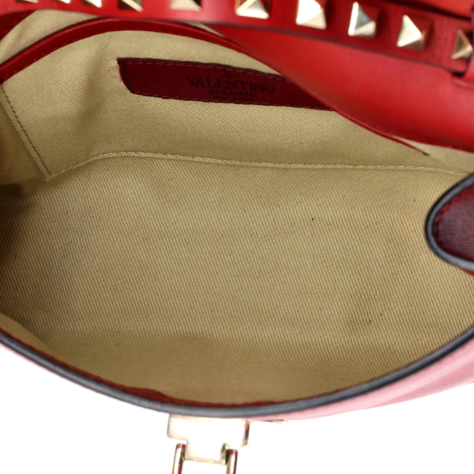 Pre-Loved Valentino Rockstud Flip Lock Flap Bag Leather Medium sold by Zulily product image thumbnail 5
