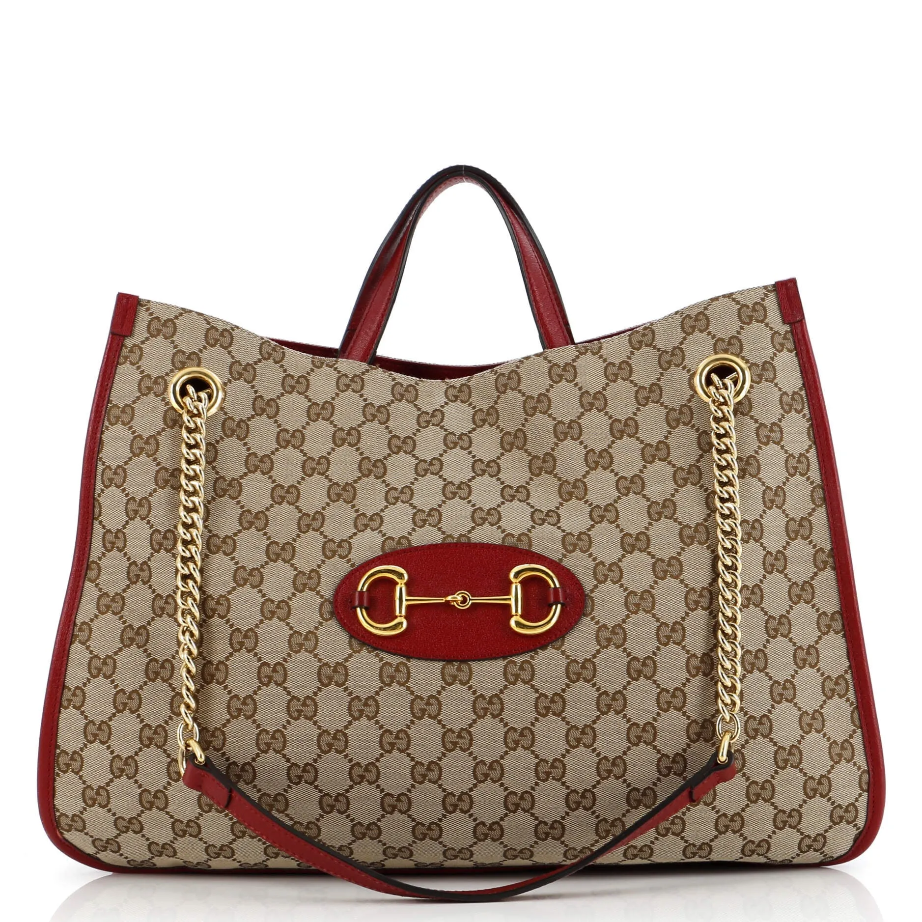 Pre-Loved Gucci Horsebit 1955 Chain Tote GG Canvas Large sold by Zulily