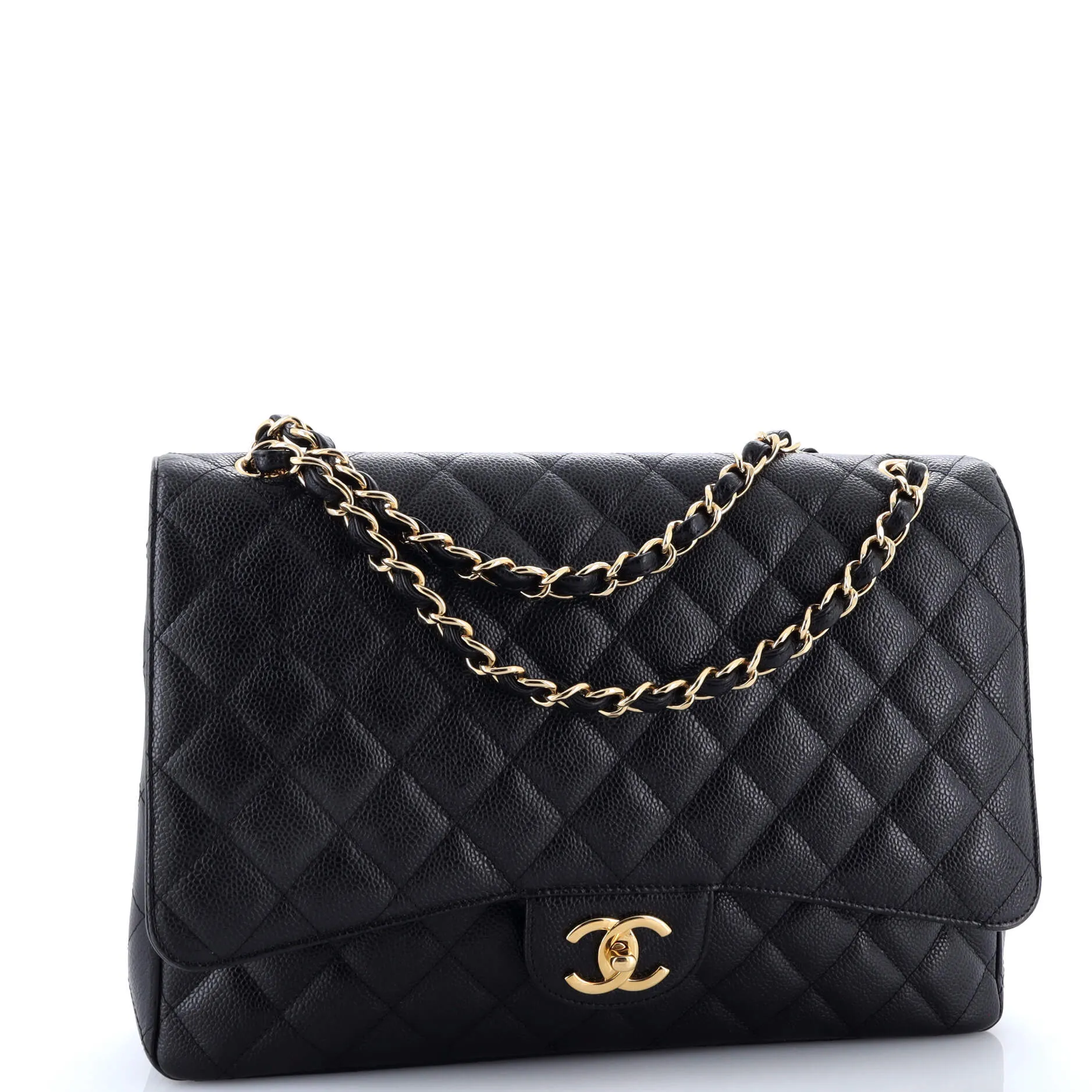 Pre-Loved Chanel Classic Double Flap Bag Quilted Caviar Maxi sold by Zulily product image thumbnail 2