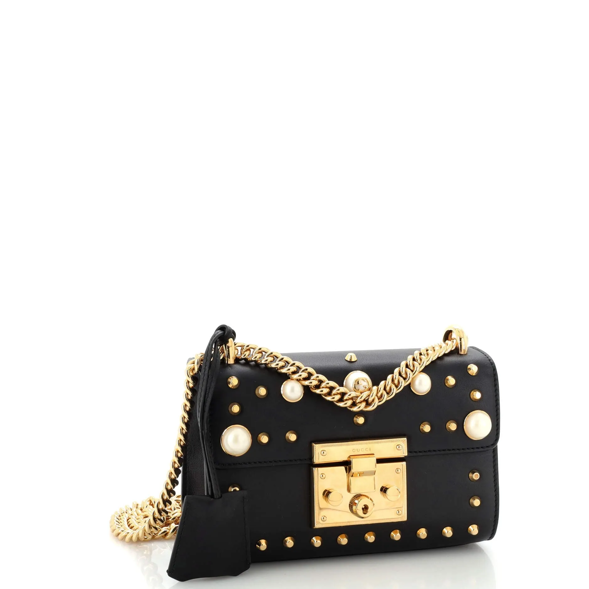 Pre-Loved Gucci Pearly Padlock Shoulder Bag Studded Leather Small sold by Zulily product image thumbnail 2