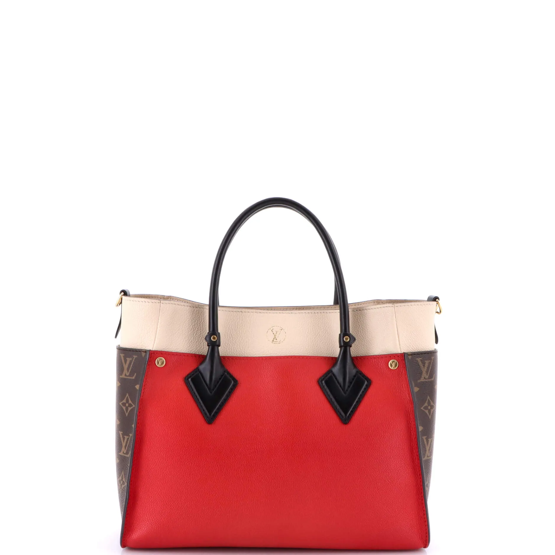 Pre-Loved Louis Vuitton On My Side Tote Leather with Monogram Canvas MM sold by Zulily product image thumbnail 3