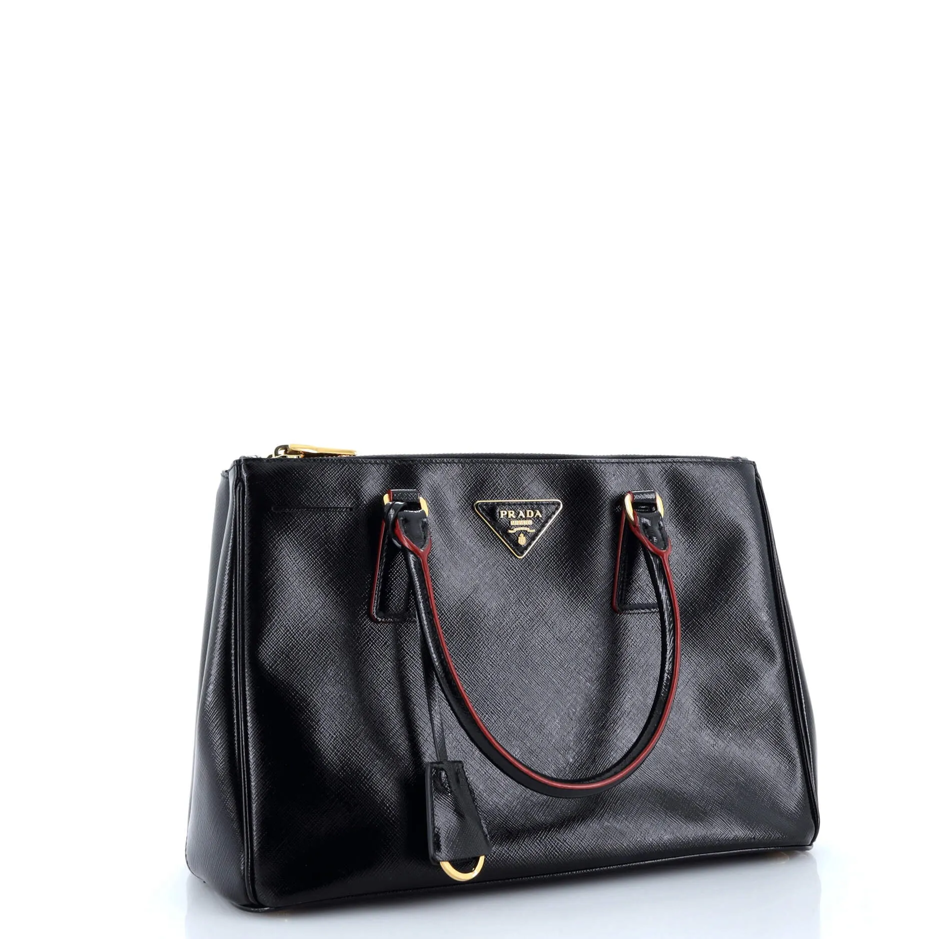 Pre-Loved Prada Double Zip Lux Tote Vernice Saffiano Leather Small sold by Zulily product image thumbnail 2