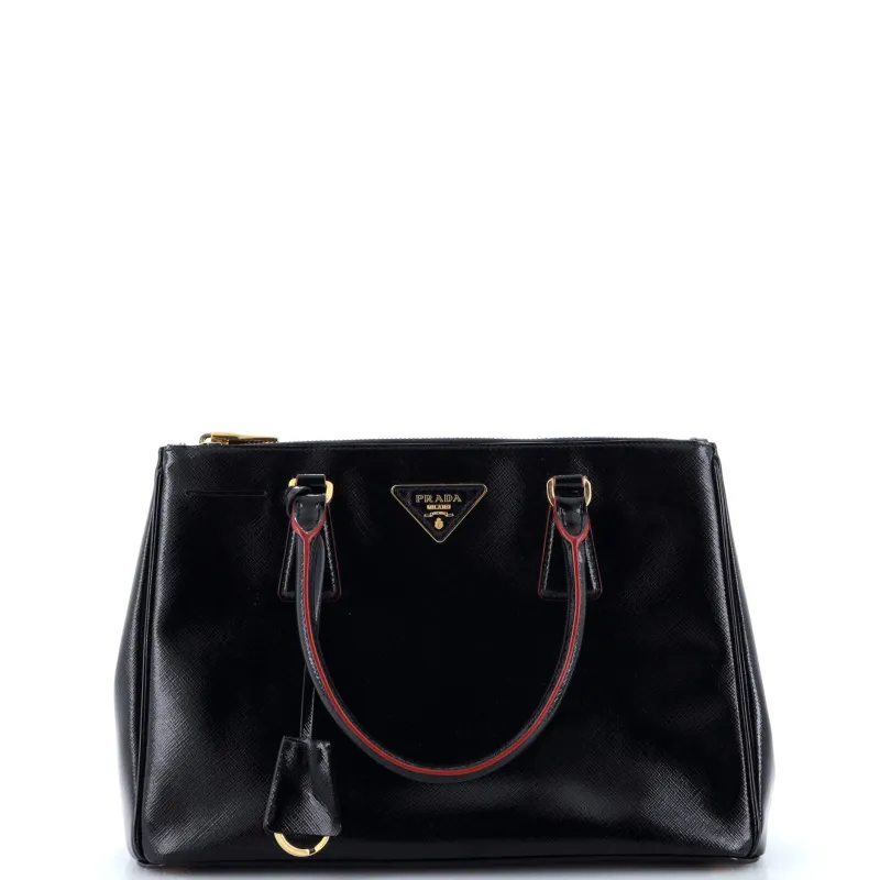 Pre-Loved Prada Double Zip Lux Tote Vernice Saffiano Leather Small sold by Zulily