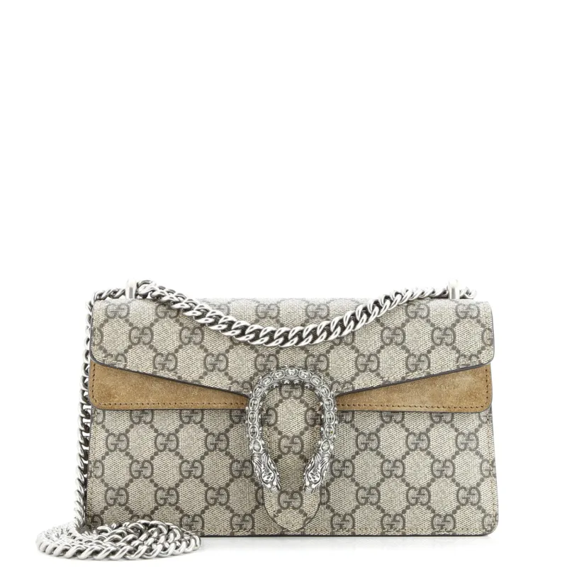 Pre-Loved Gucci Dionysus Bag GG Coated Canvas with Crystal Embellished Metal Small sold by Zulily