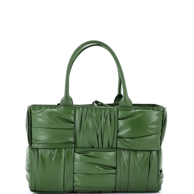 Pre-Loved Bottega Veneta Arco Tote Maxi Intrecciato Plisse Leather Small sold by Zulily