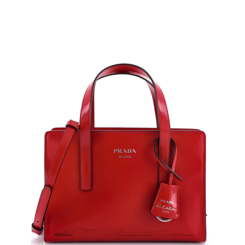 Pre-Loved Prada Re-Edition 1995 Tote Spazzolato Leather Mini made by Prada