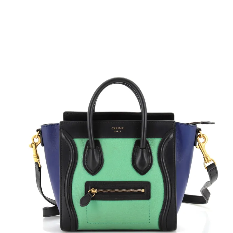 Pre-Loved Celine Tricolor Luggage Bag Leather Nano sold by Zulily